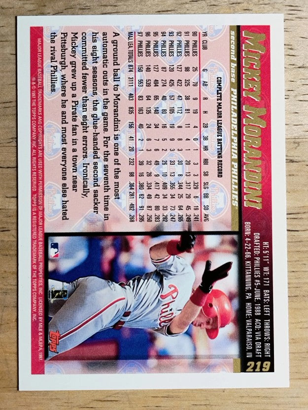 1998 Topps #219 Mickey Morandini