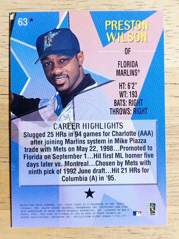 1999 Topps Stars One Star #63 Preston Wilson