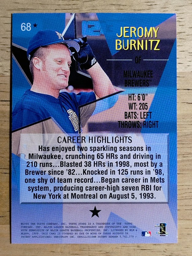 1999 Topps Stars One Star #68 Jeromy Burnitz