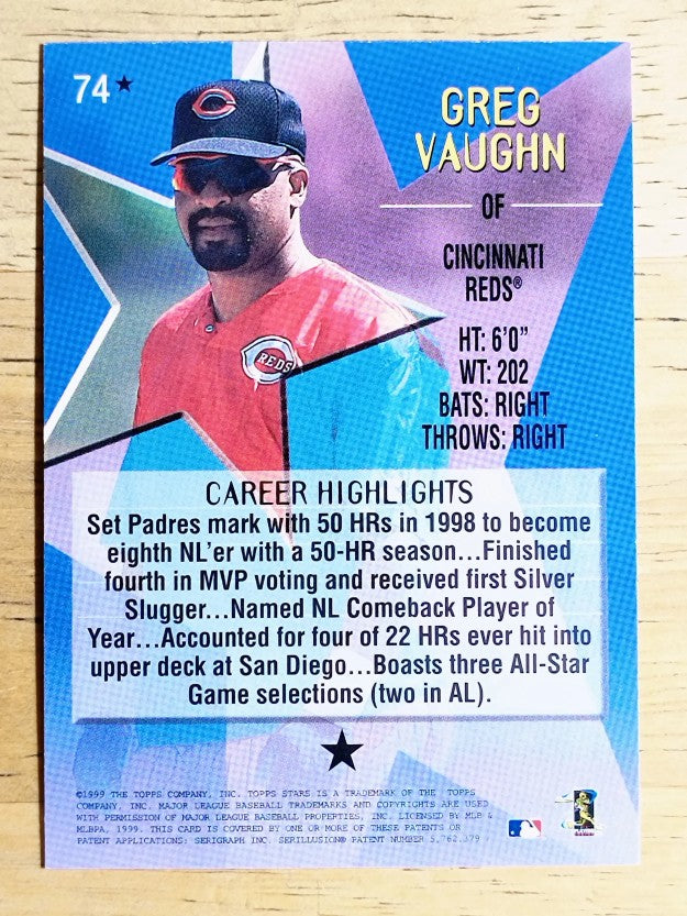 1999 Topps Stars One Star #74 Greg Vaughn