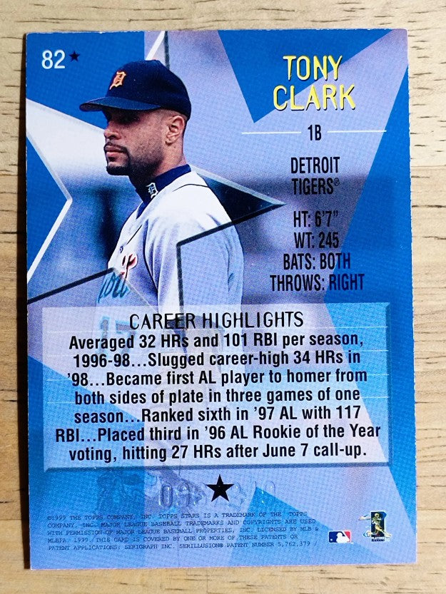 1999 Topps Stars One Star Foil #82 Tony Clark