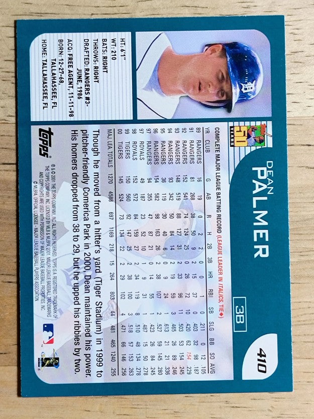 2001 Topps #410 Dean Palmer