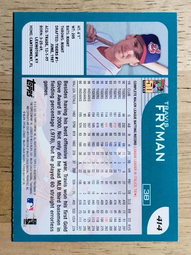 2001 Topps #414 Travis Fryman