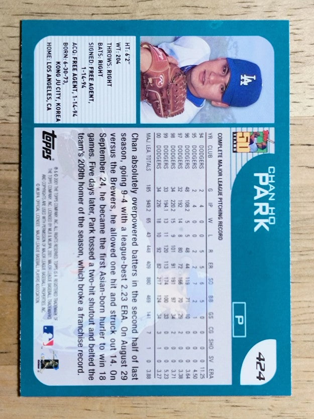 2001 Topps #424 Chan Ho Park