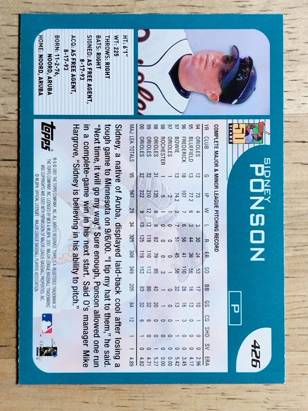 2001 Topps #426 Sidney Ponson