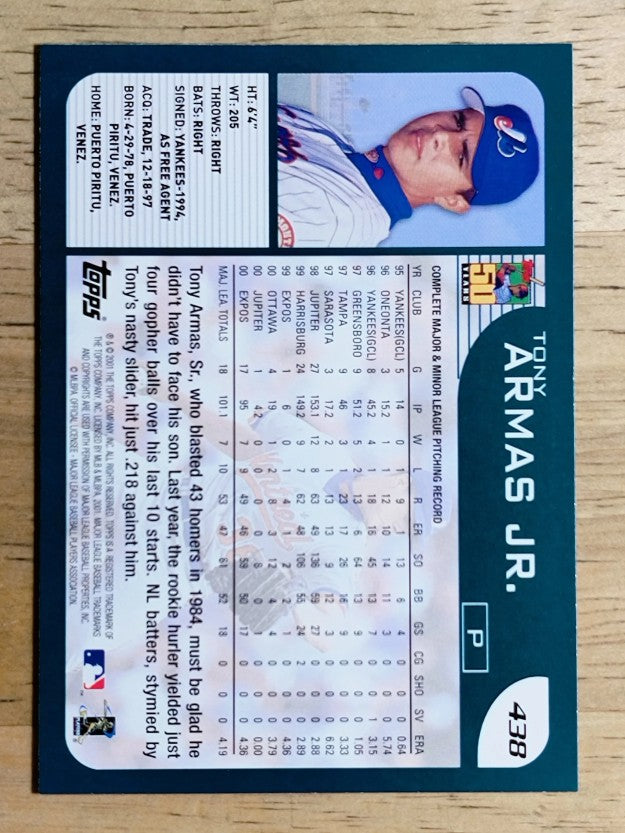 2001 Topps #438 Tony Armas Jr.