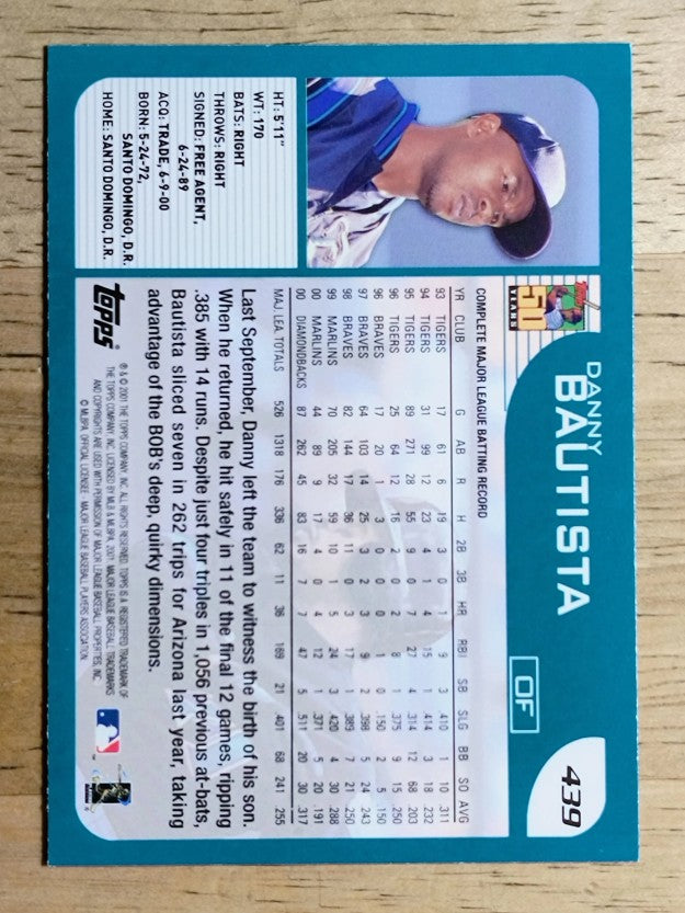 2001 Topps #439 Danny Bautista