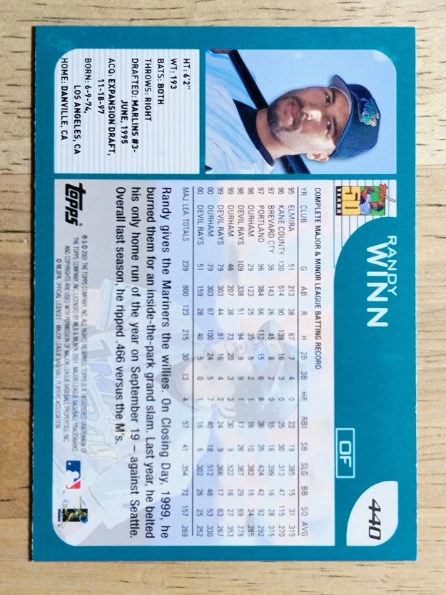 2001 Topps #440 Randy Winn