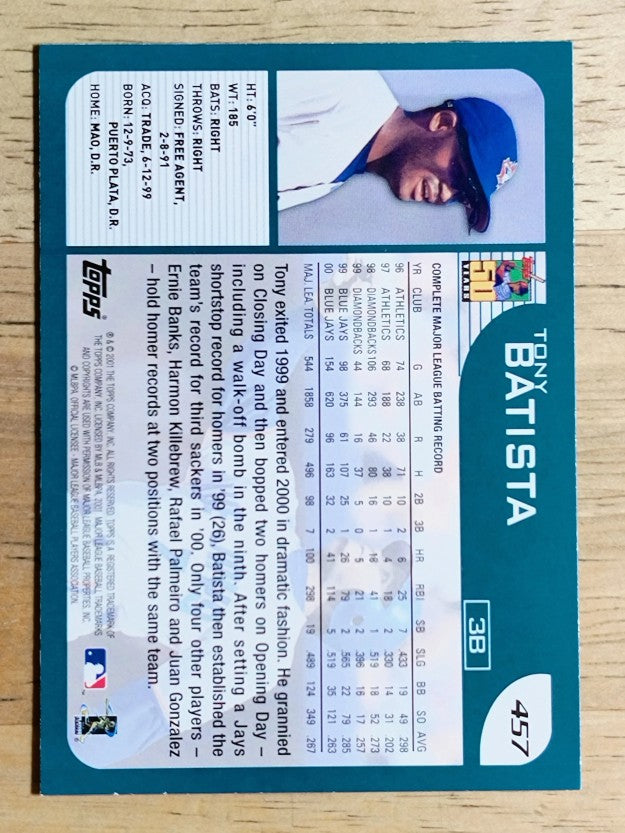 2001 Topps #457 Tony Batista