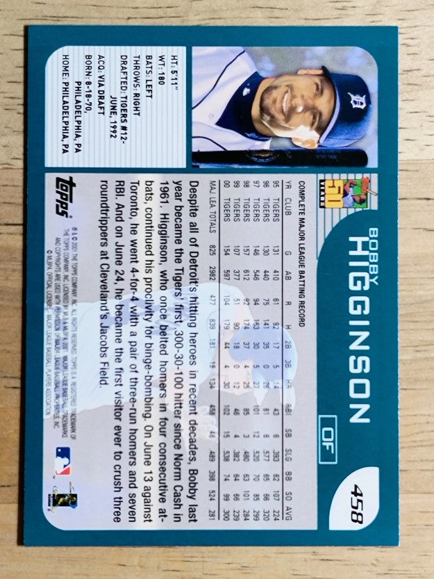 2001 Topps #458 Bobby Higginson