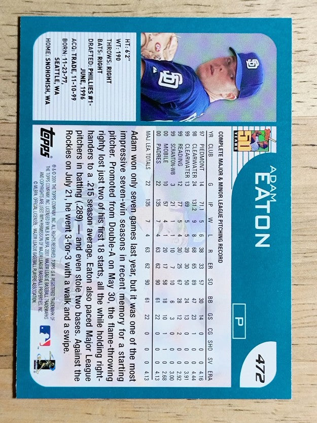 2001 Topps #472 Adam Eaton