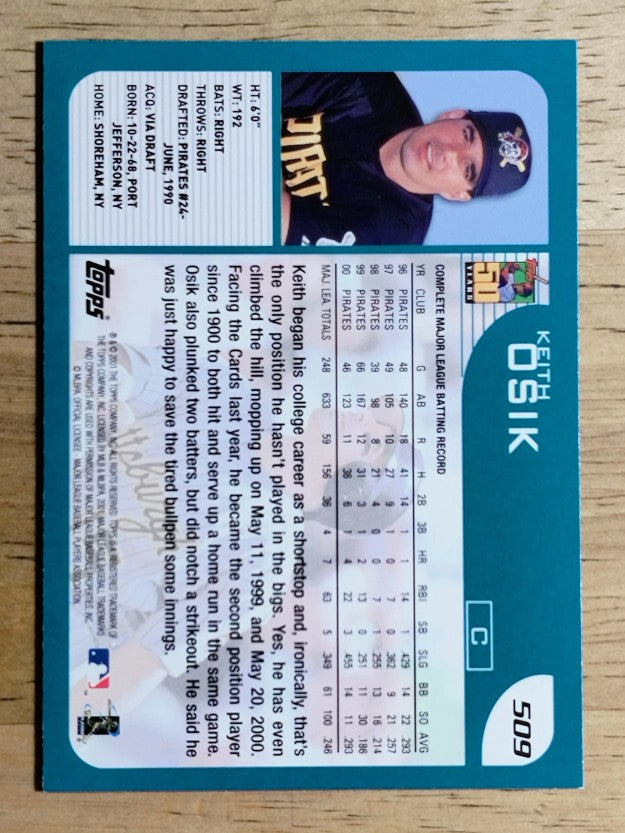 2001 Topps #509 Keith Osik