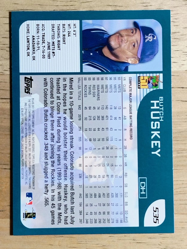 2001 Topps #535 Butch Huskey
