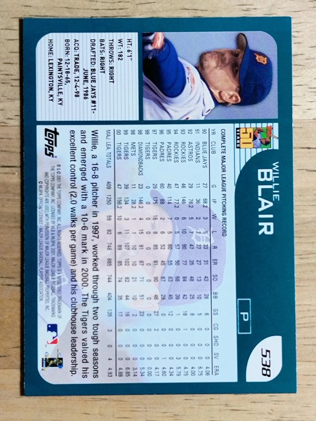 2001 Topps #538 Willie Blair