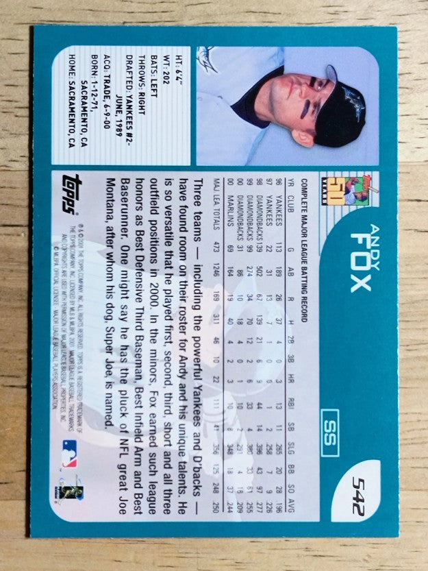 2001 Topps #542 Andy Fox