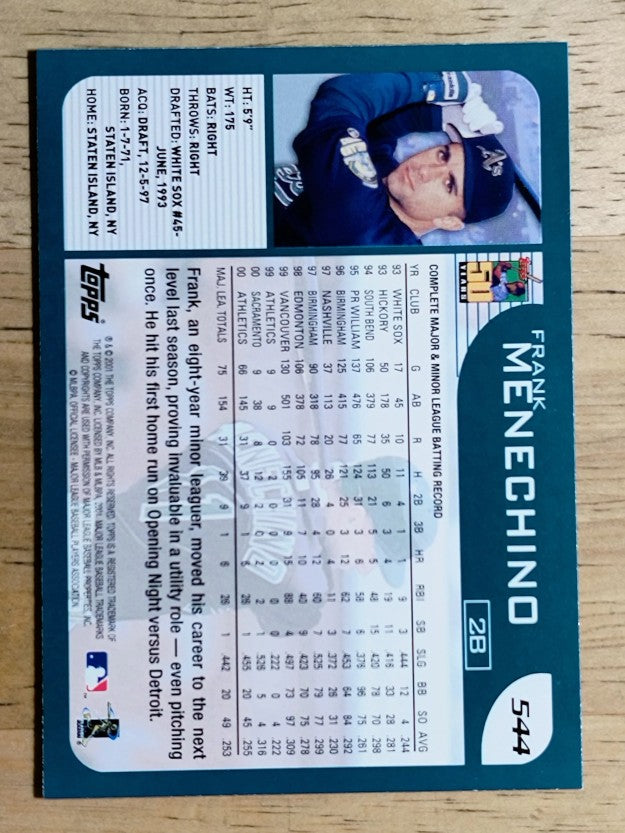 2001 Topps #544 Frank Menechino RC
