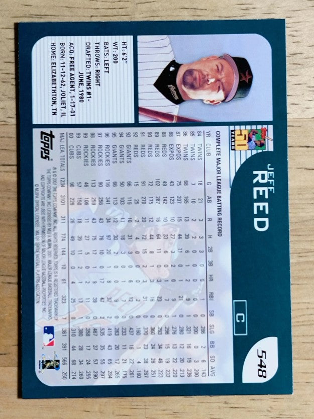 2001 Topps #548 Jeff Reed