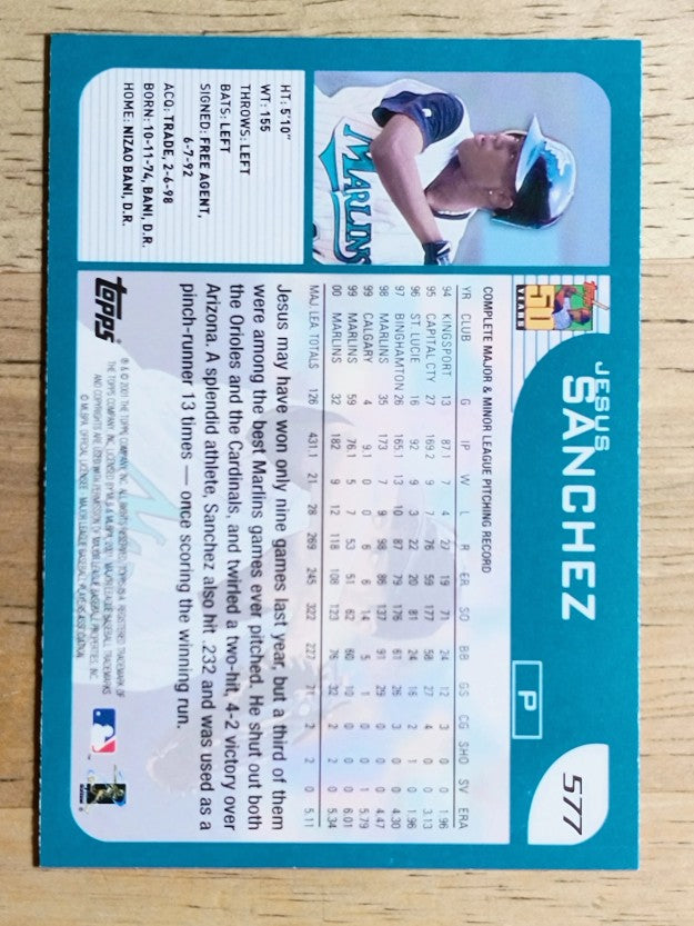 2001 Topps #577 Jesus Sanchez