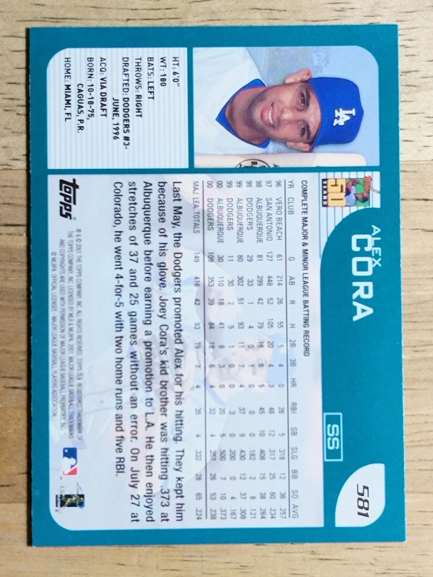 2001 Topps #581 Alex Cora