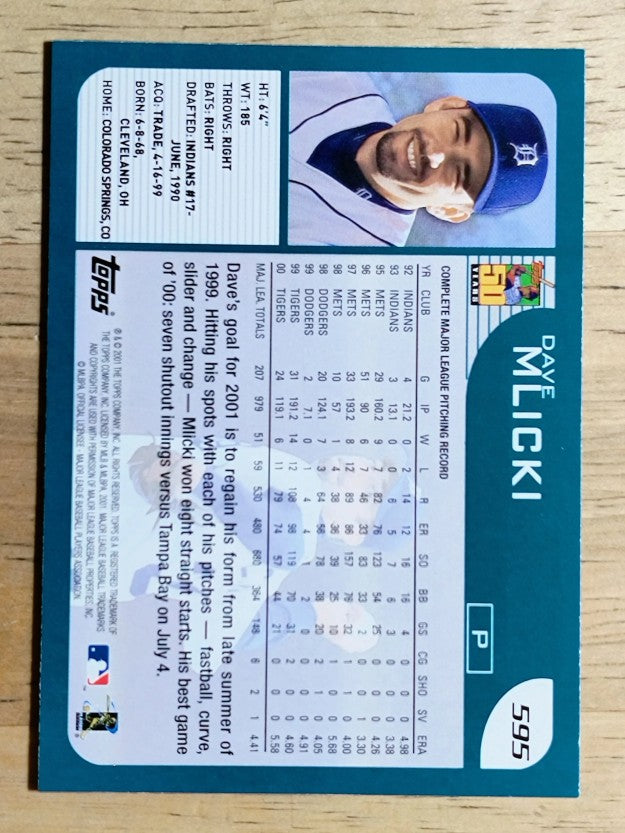 2001 Topps #595 Dave Mlicki