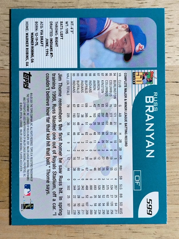 2001 Topps #599 Russell Branyan