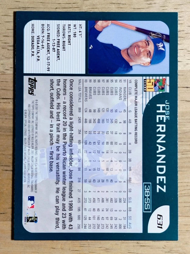 2001 Topps #631 Jose Hernandez
