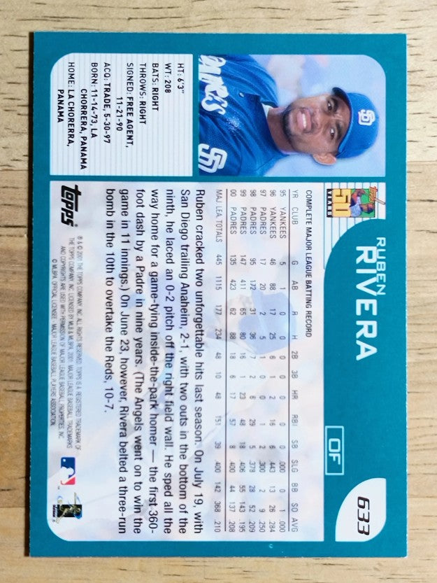 2001 Topps #633 Ruben Rivera