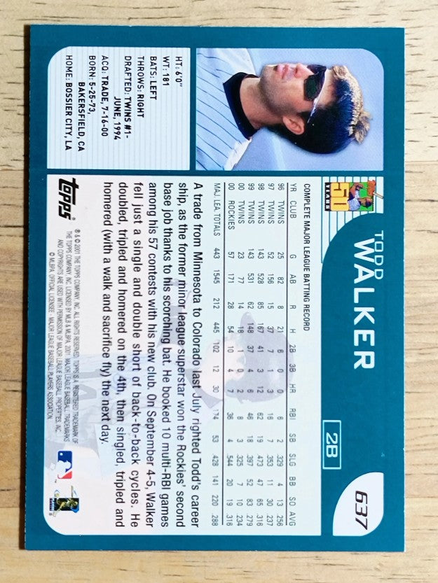 2001 Topps #637 Todd Walker