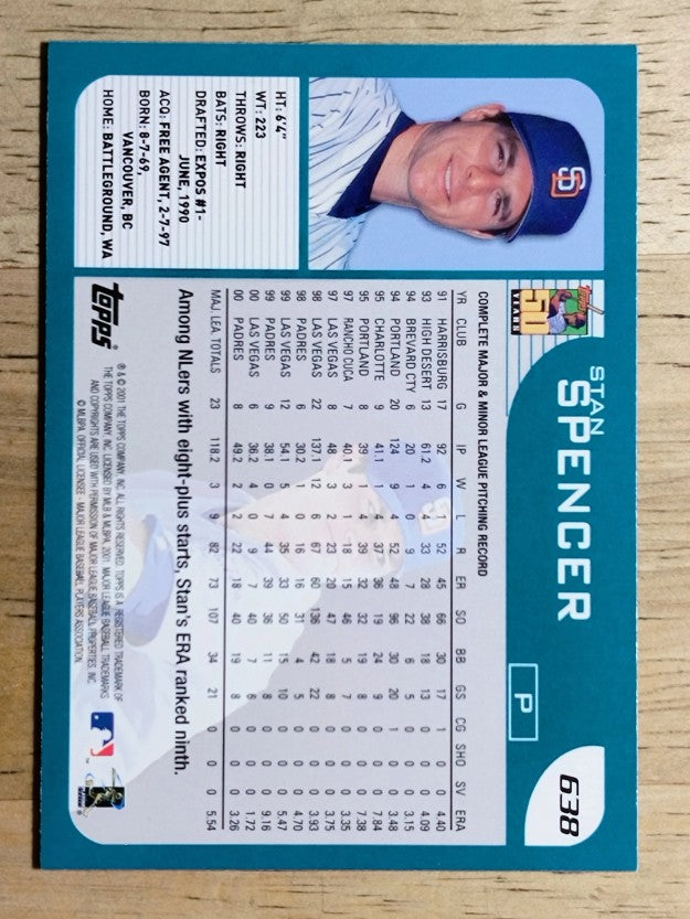 2001 Topps #638 Stan Spencer
