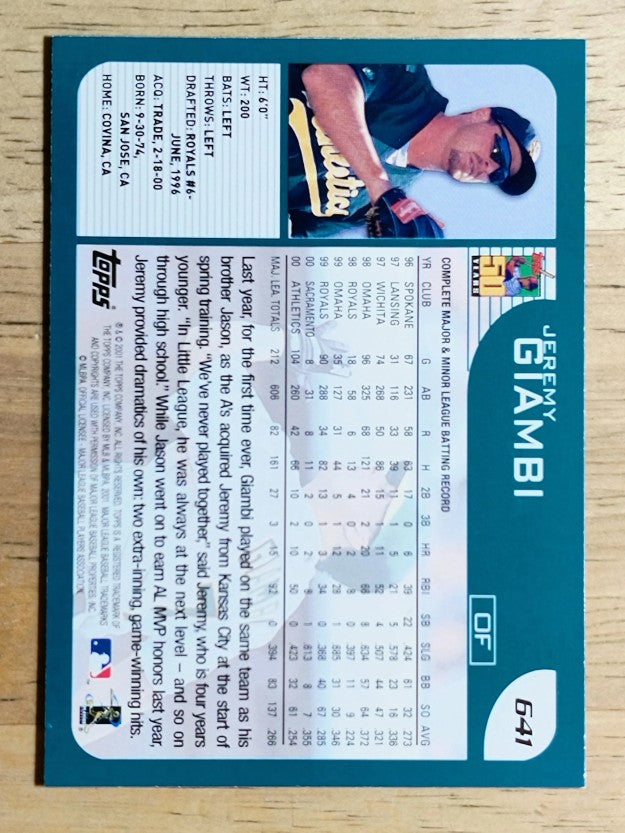 2001 Topps #641 Jeremy Giambi