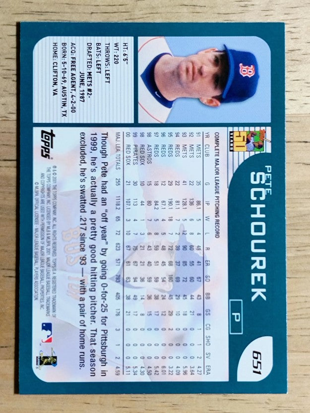 2001 Topps #651 Pete Schourek