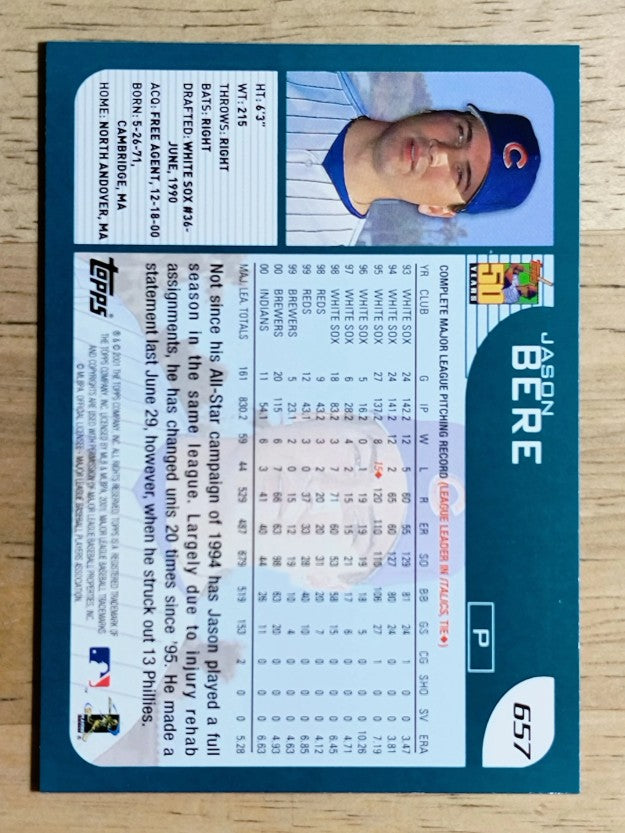 2001 Topps #657 Jason Bere
