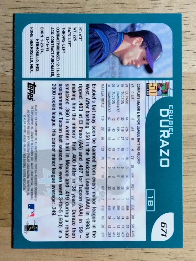 2001 Topps #671 Erubiel Durazo