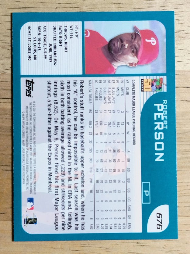 2001 Topps #676 Robert Person