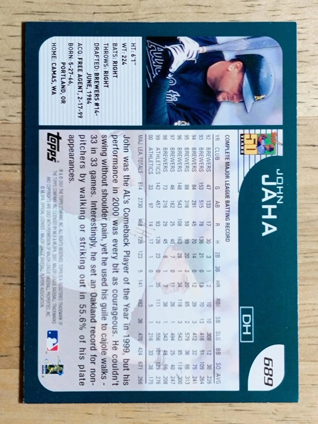 2001 Topps #689 John Jaha