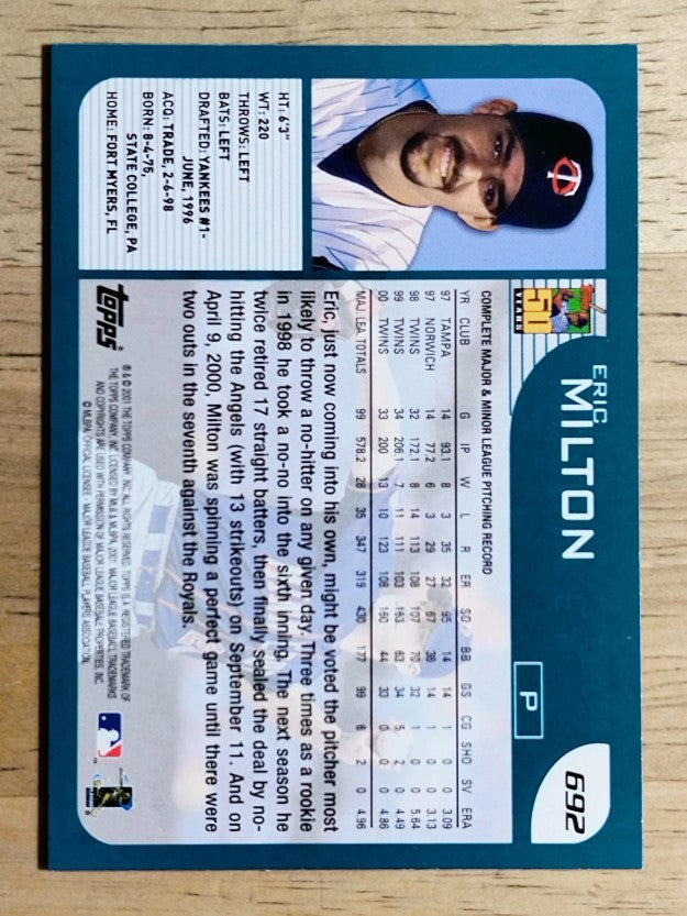 2001 Topps #692 Eric Milton