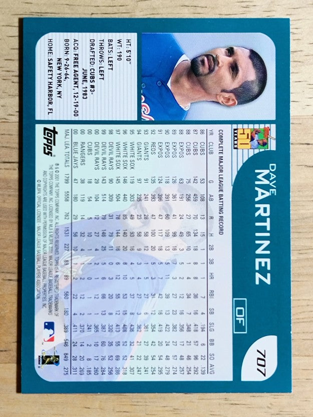 2001 Topps #707 Dave Martinez