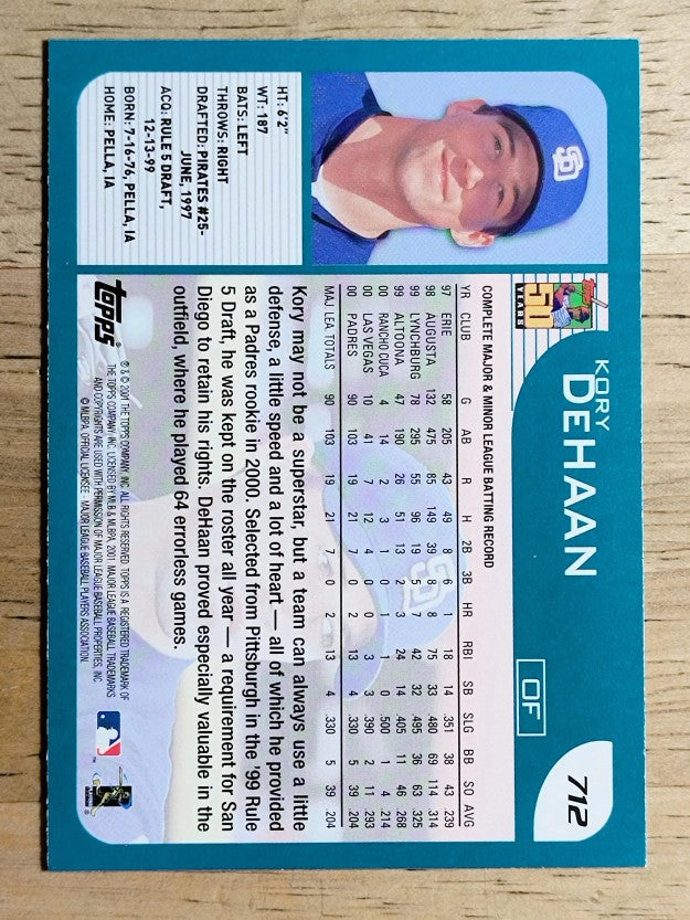 2001 Topps #712 Kory DeHaan