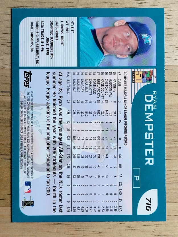 2001 Topps #716 Ryan Dempster