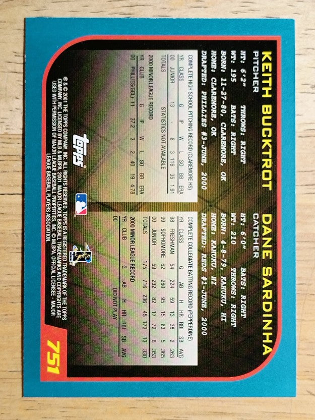 2001 Topps #751 Keith Bucktrot/Dane Sardinha