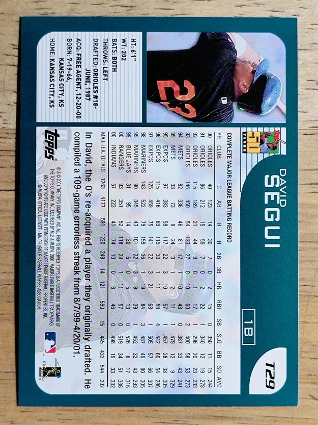 2001 Topps Traded #T29 David Segui