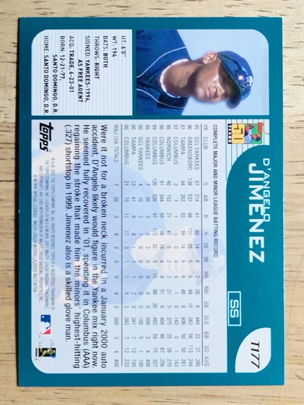 2001 Topps Traded #T177 D'Angelo Jimenez