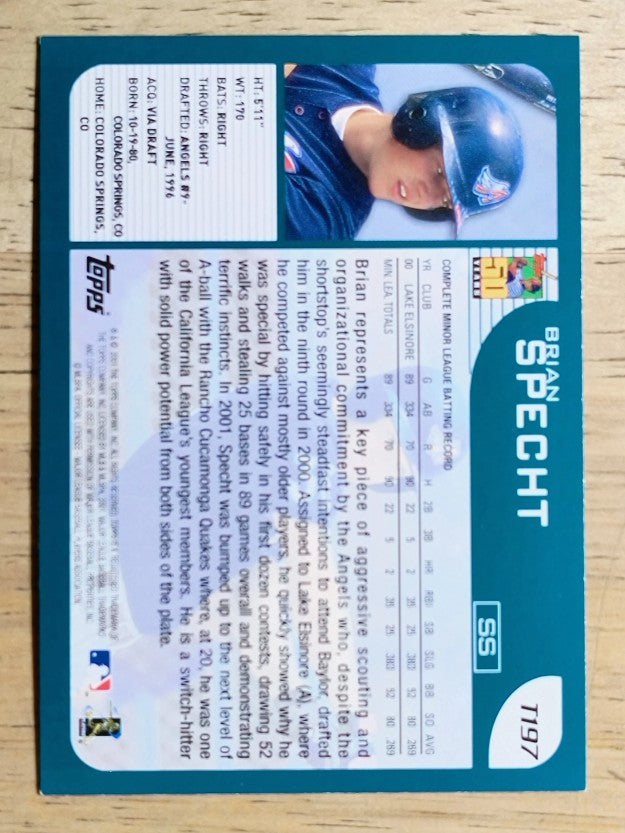 2001 Topps Traded #T197 Brian Specht RC
