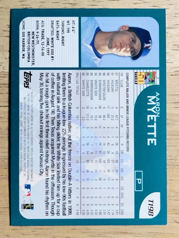 2001 Topps Traded #T198 Aaron Myette