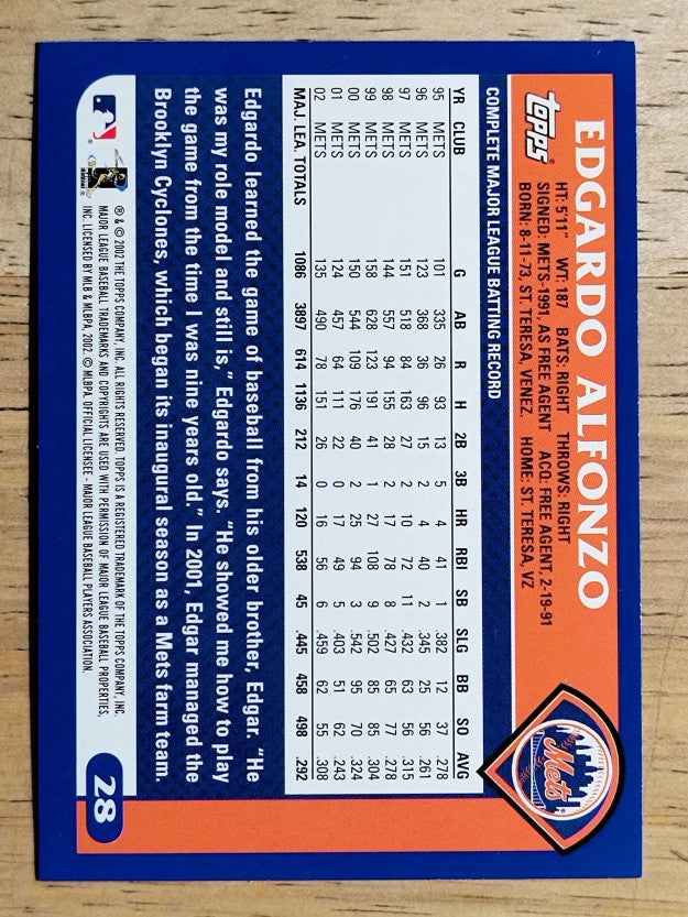 2003 Topps #28 Edgardo Alfonzo