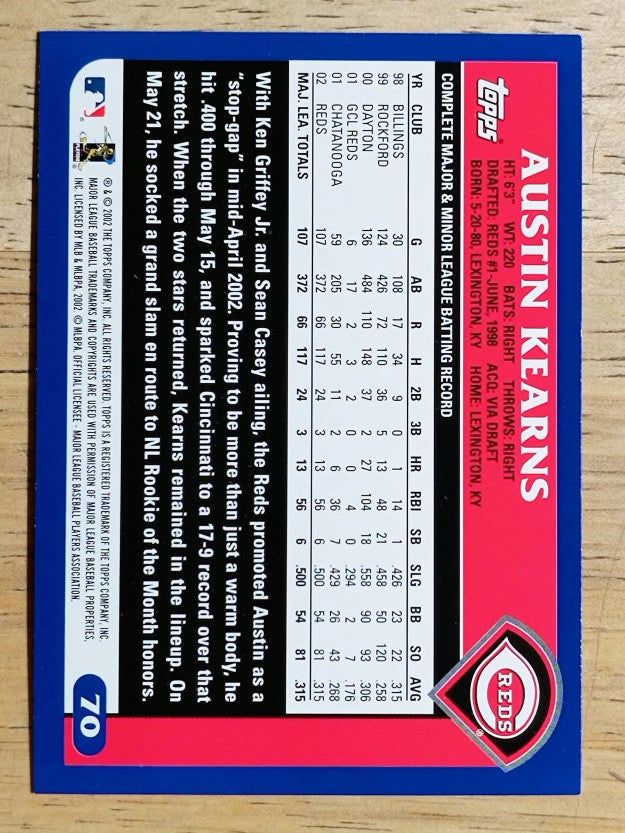 2003 Topps #70 Austin Kearns