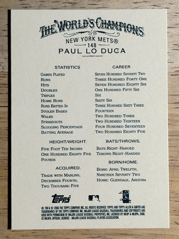 2006 Topps Allen and Ginter #148 Paul Lo Duca