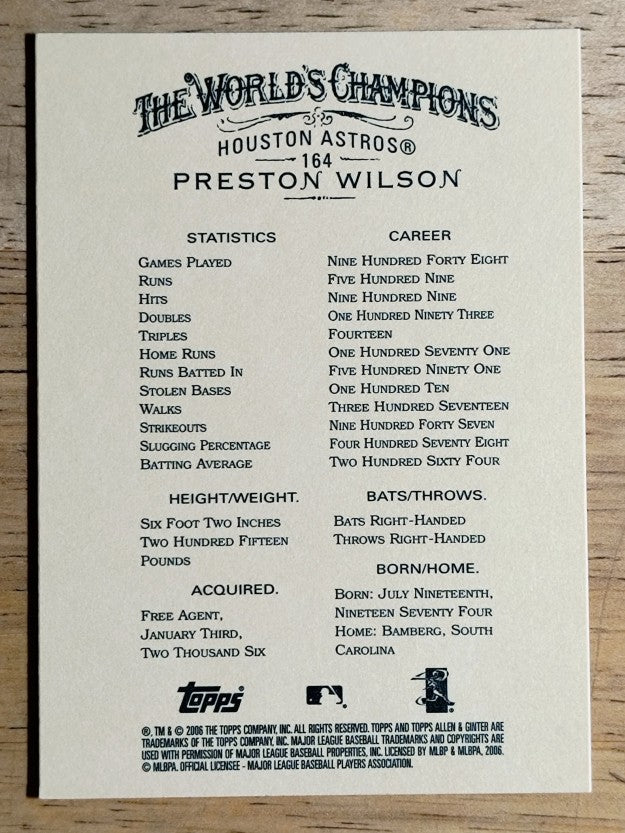 2006 Topps Allen and Ginter #164 Preston Wilson