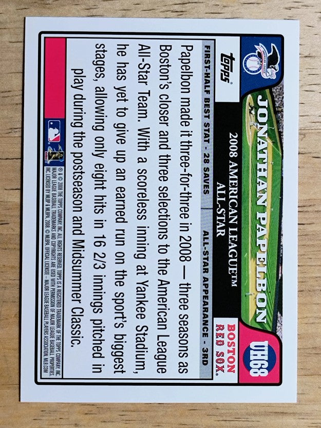 2008 Topps Update #UH68 Jonathan Papelbon AS