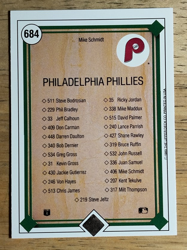 1989 Upper Deck #684 Mike Schmidt TC